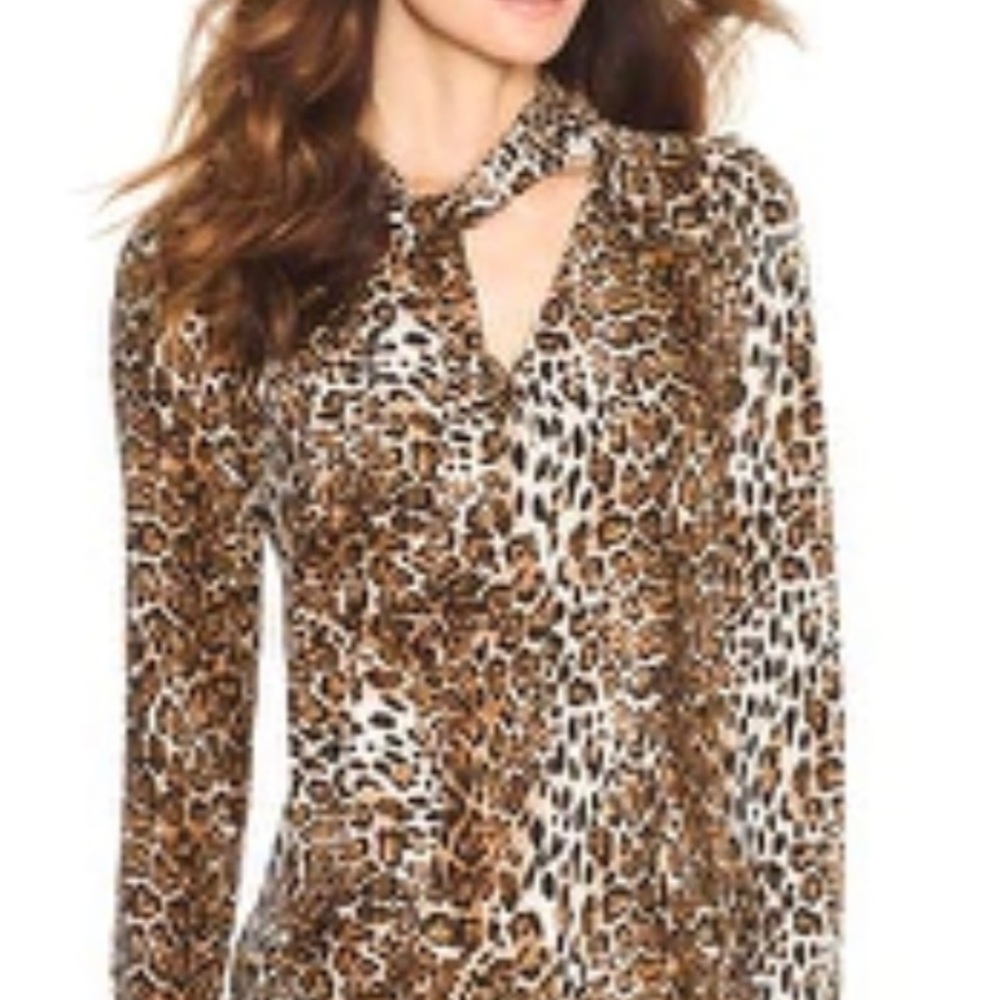 New WHBM White House Black Market Long Sleeve Tie-neck Shirt Size 0